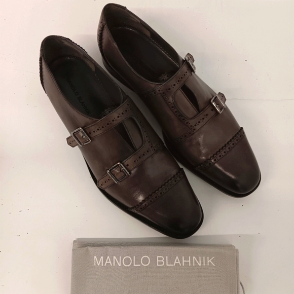 Manolo Blahnik Men's Callimaco Monkstrap Dress Shoes - EU 42.5/US9.5 - Picture 2 of 16